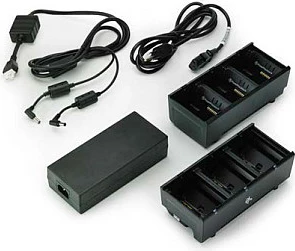 Karikues baterish Zebra 3-Slot me Y Cable, prizë UK, i zi (paketë 2 copë)