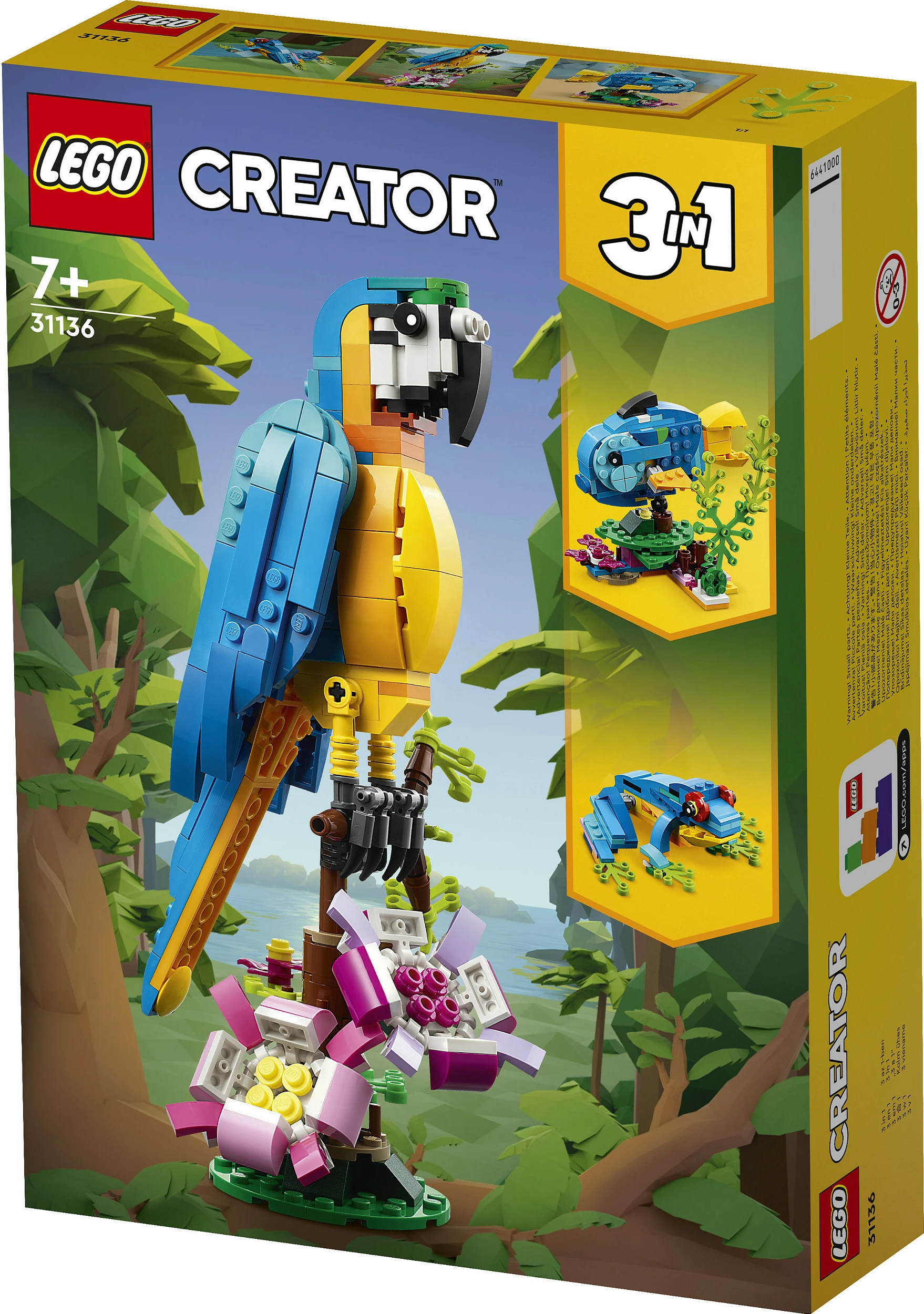 Set ndërtimi LEGO Creator 3-in-1 Papagalli Ekzotik, 253 pjesë, shumëngjyrësh