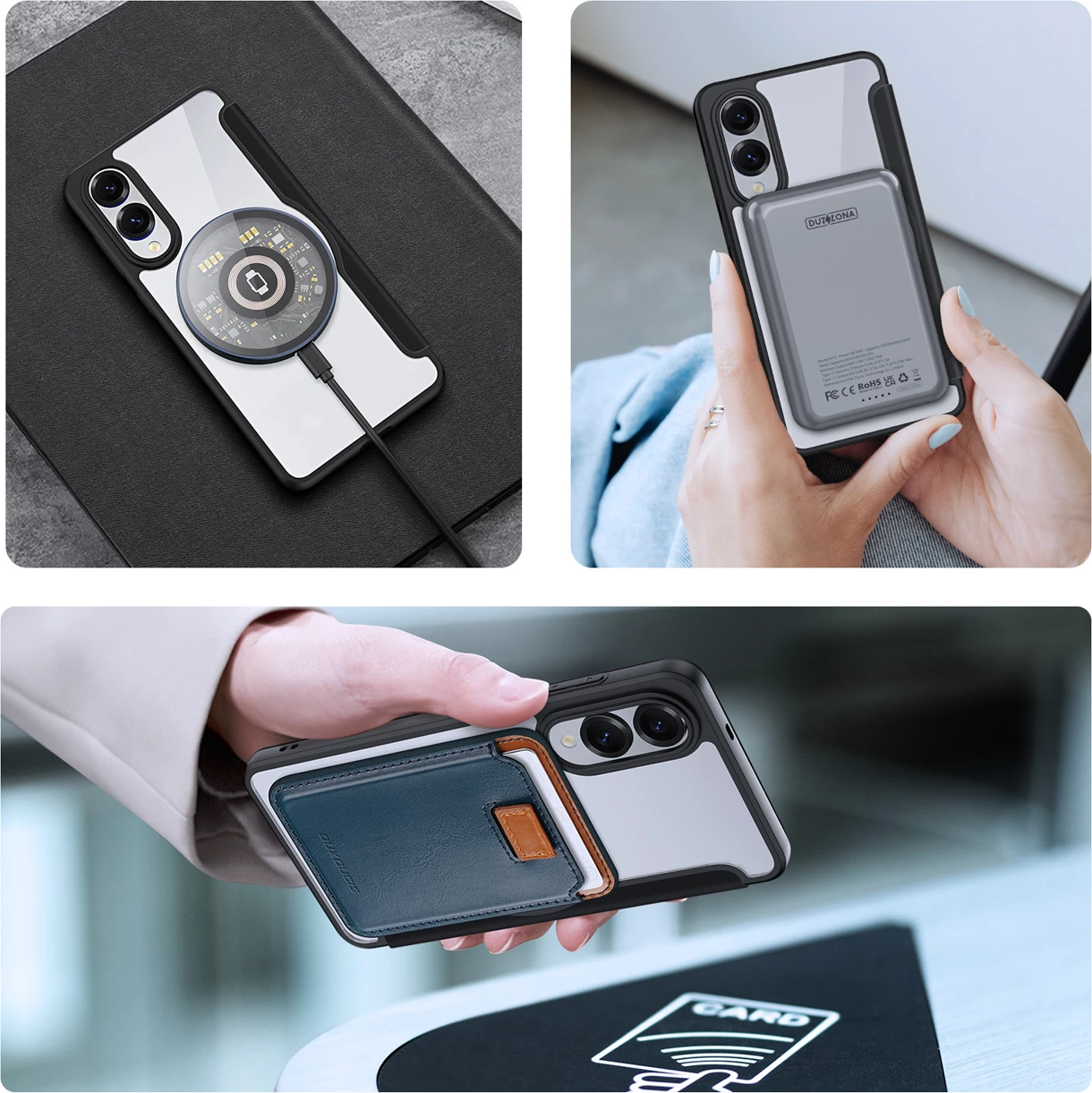 Mbështjellës Dux Ducis Skin X Pro me MagSafe për Samsung Galaxy S25 Edge, zi