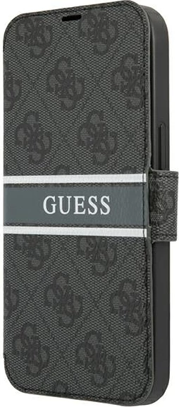 Mbështjellës Guess GUBKP13S4GDGR për iPhone 13 mini 5.4", me kapak, 4G Stripe, Gri