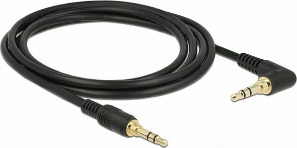 Kabllo audio stereo DeLOCK 85568, 3.5mm M-M, 2 m, lidhës i përkulur, e zezë
