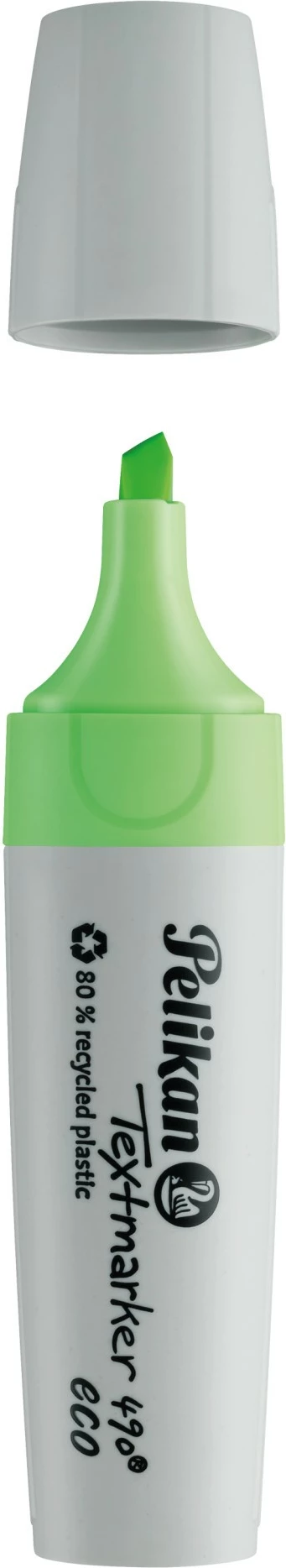 Marker tekstesh Pelikan Textmarker 490 eco, 1 copë, majë shpatule, plastikë e ricikluar, jeshil