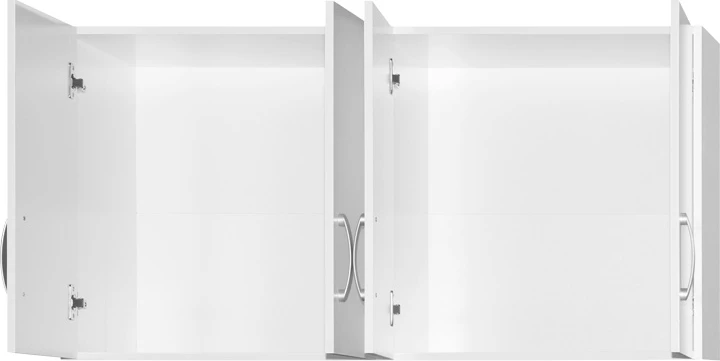 Dollap katërkanatësh me loft Zelia, 2 sirtarë, ngjyrë e bardhë, 120x42x240cm