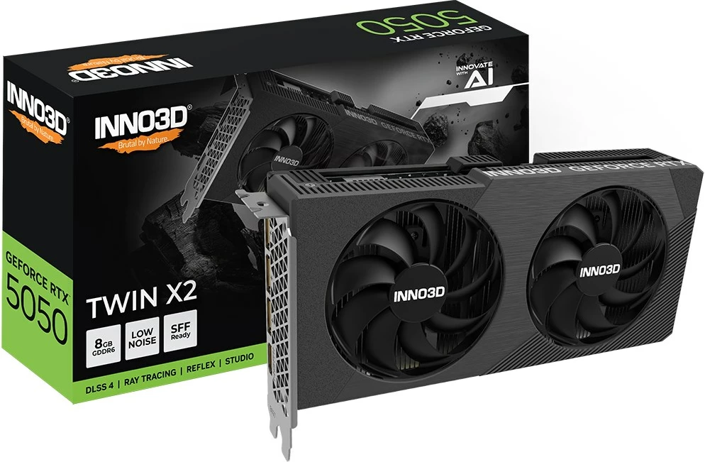 Kartelë grafike INNO3D GeForce RTX 5050 TWIN X2, 8 GB GDDR6, e zezë
