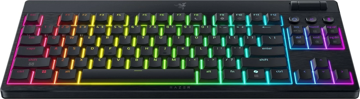 Tastierë gaming Razer BlackWidow V4 HyperSpeed TKL, low-profile, Razer Green Switch, RGB, wireless/USB, e zezë