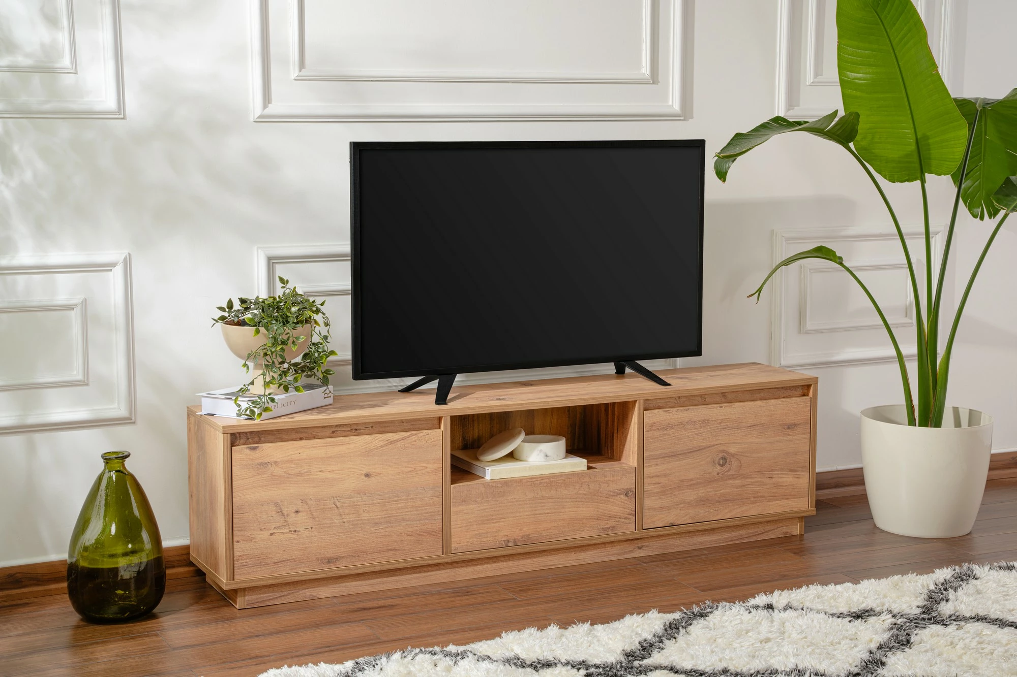 Komodë TV Nordure, Vanguard, ngjyrë Atlantic Pine