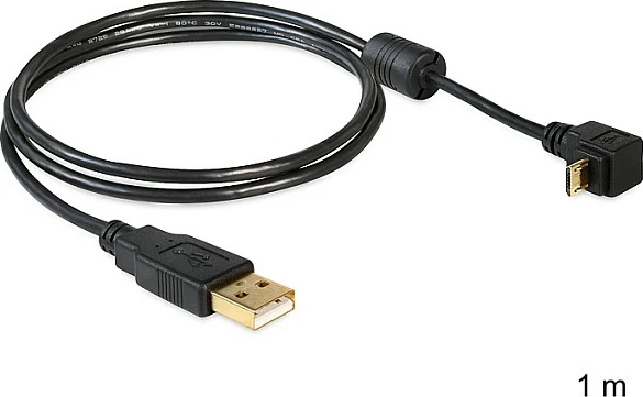 Kabl USB DeLOCK USB-A në Micro-USB B, USB 2.0, 1m, këndor, i zi