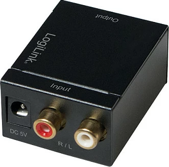 Konvertues audio LogiLink, analog në digital SPDIF/COAX, i zi