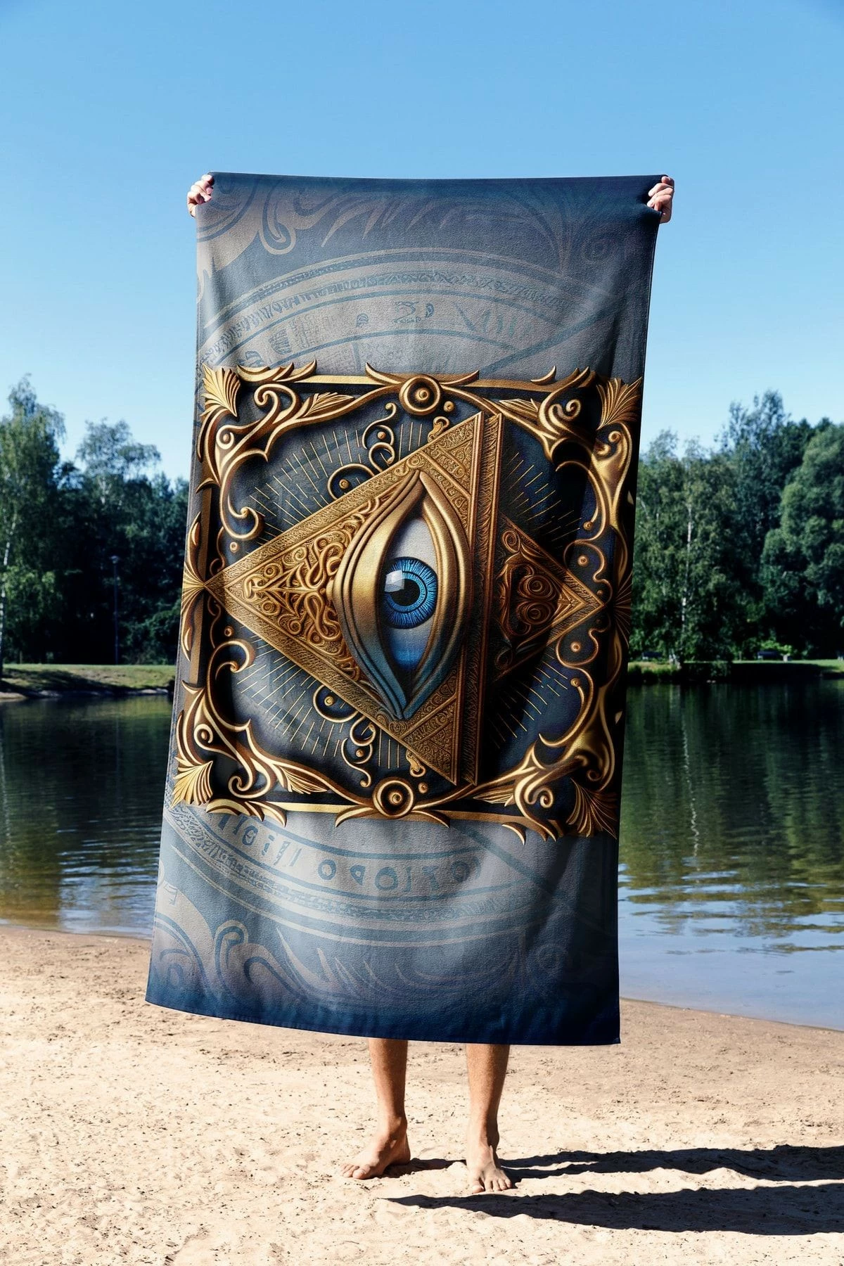 Peshqir plazhi Mijolnir, sy piramide, 70x130cm