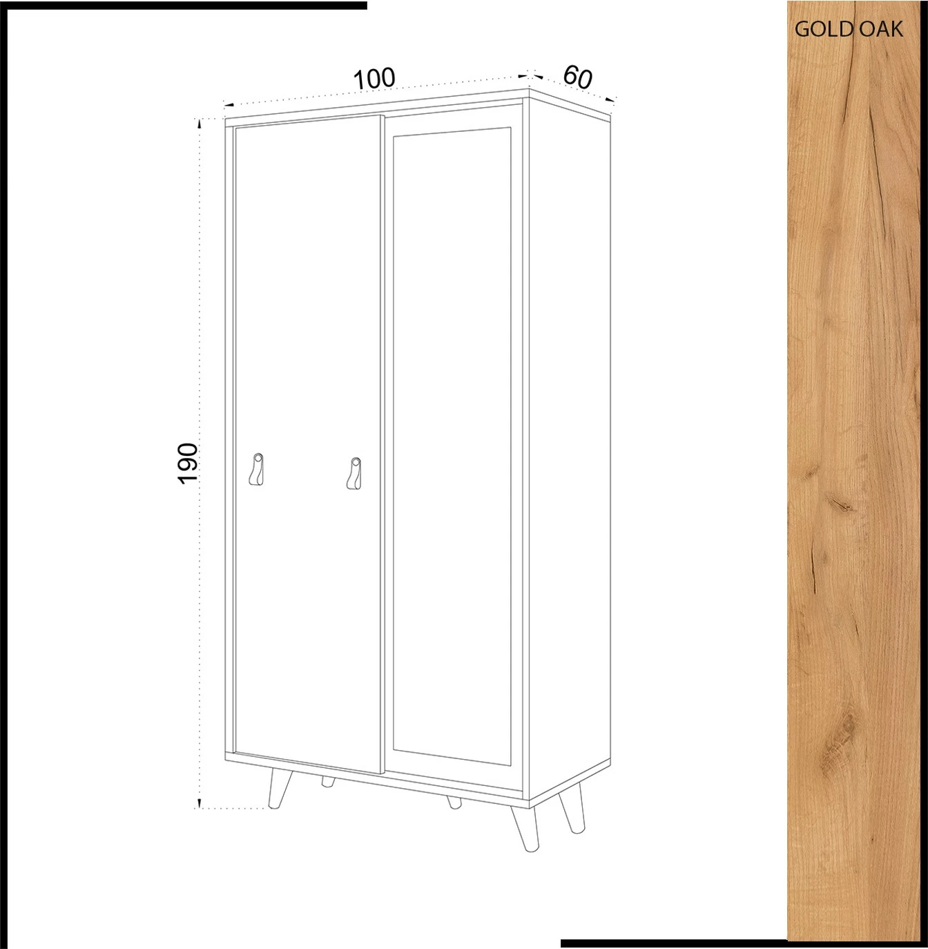 Dollap Hanah Home, Yahha, ngjyrë lis dhe e bardhë, me pasqyrë