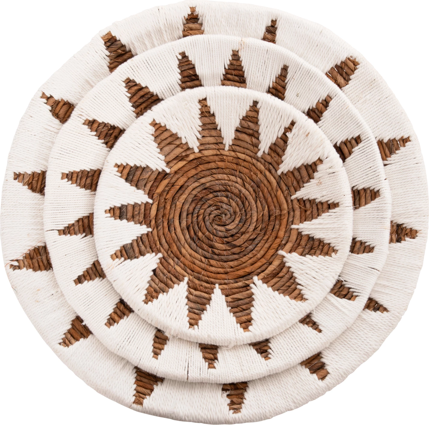 Dekor muri 3 pjesë, i rrumbullakët, i bërë nga rush, FH9481