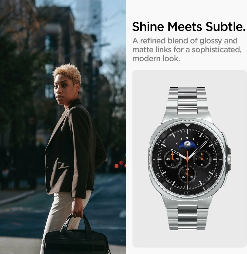 Byzylyk Spigen Modern Fit Band çelik inox 316L për Samsung Galaxy Watch 8/Classic 40/44/46mm, argjendtë