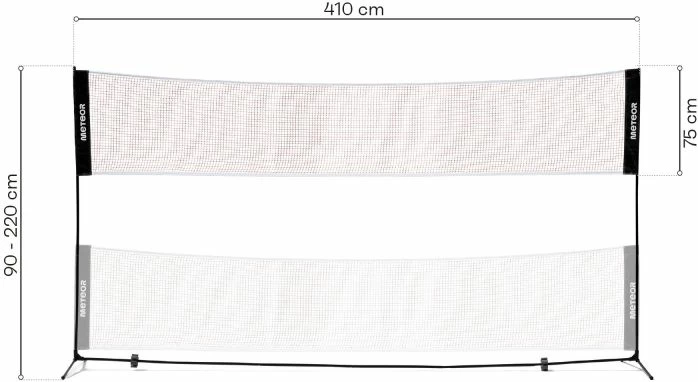 Rrjetë badminton Meteor, unisex, e kuqe