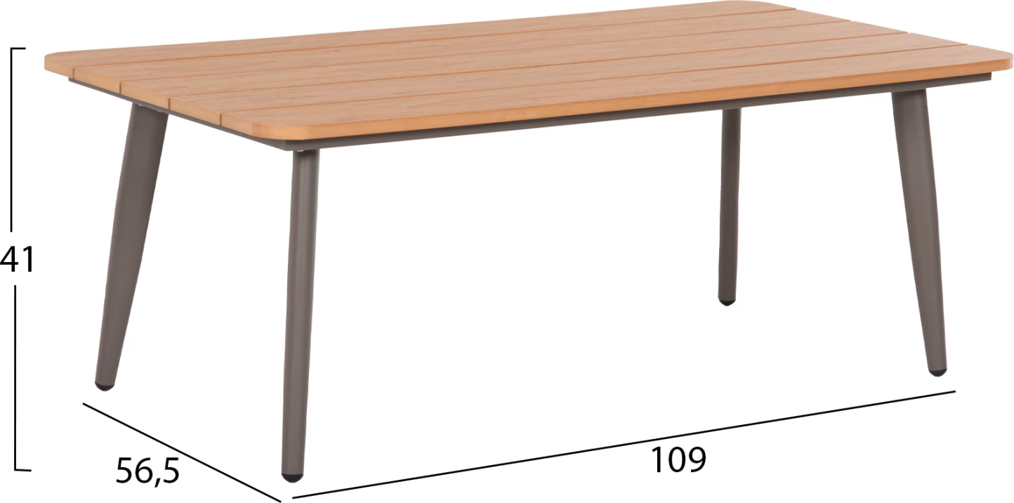 Set salloni për jashtë 4 pjesë MAERLY FH6056.04 ngjyrë shampanjë alumini-pe litar-bezh jastëkë