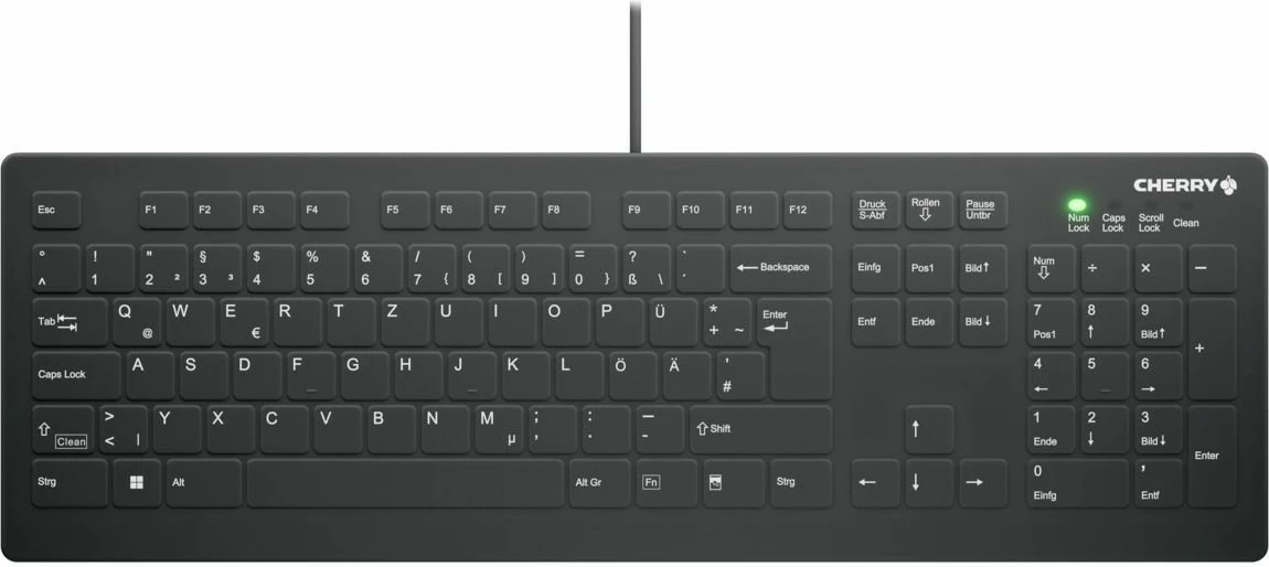 Tastierë mjekësore Cherry AK-C8112, Full-size, Wired, USB, IP68, e zezë, e bardhë