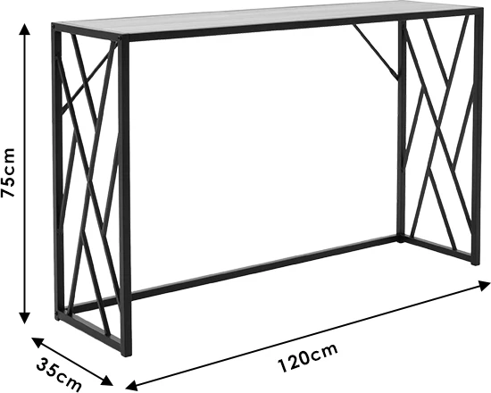 Konsol Ivy, ngjyrë arre - e zezë, 120x35x75cm