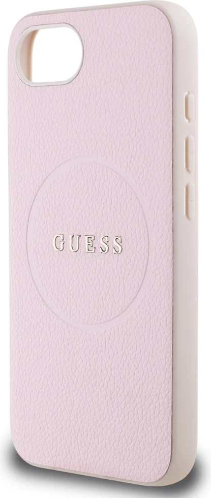 Mbështjellës Guess Grained Ring MagSafe për iPhone 16e, Rozë