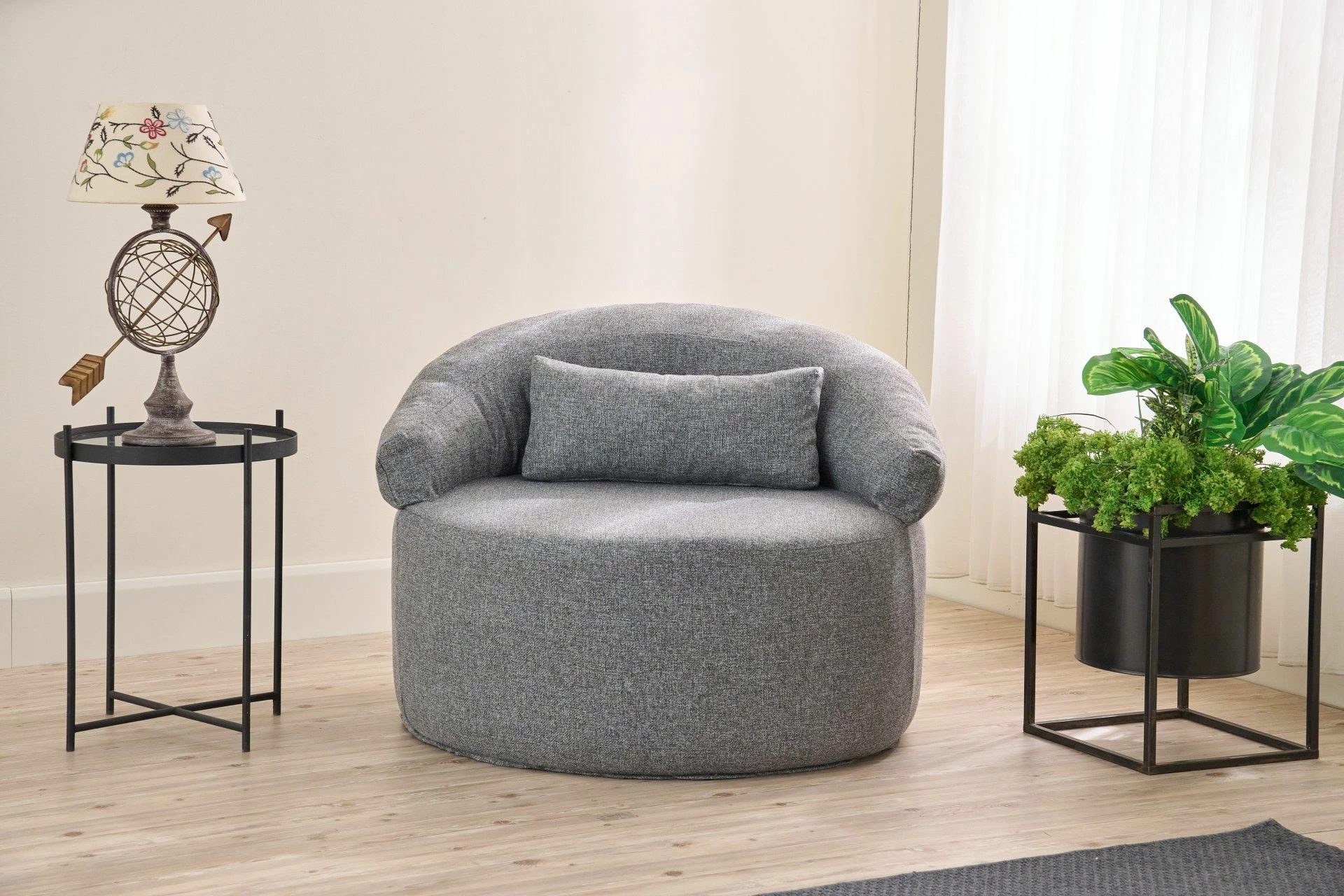 Karrige një vendëshe Pitta, ngjyrë gri, Atelier del Sofa