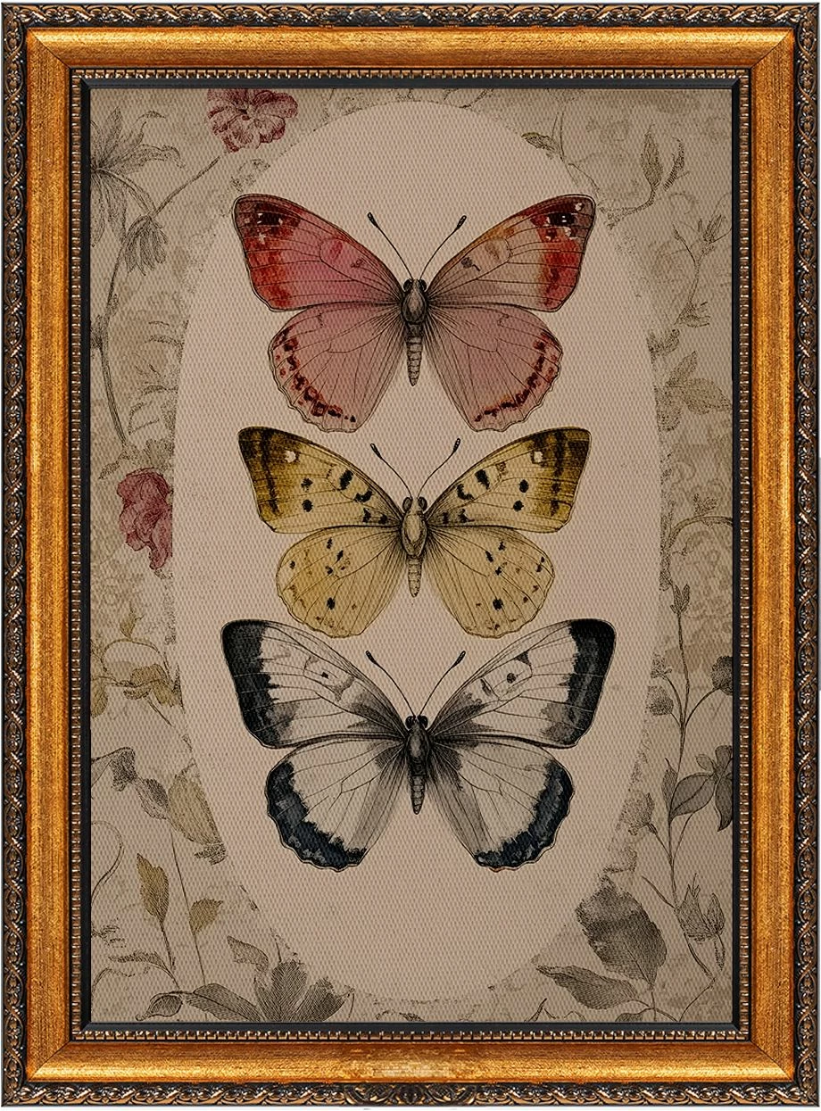 Pikturë dekorative me kornizë, Wallity, flutura shumëngjyrëshe, ATCRCVCNVSMDL23, 50x70cm