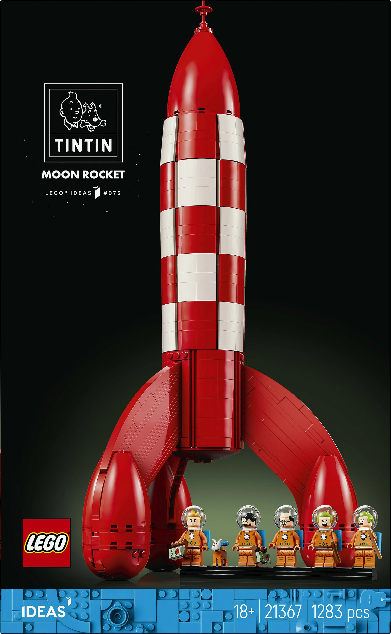 Set ndërtimi LEGO Ideas 21367 Tintin Moon Rocket, 1283 pjesë, 18+, multikolor