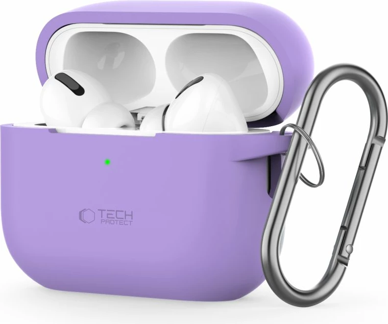 Mbështjellës Tech-Protect Silicone Hook për AirPods Pro/Pro 2, vjollcë