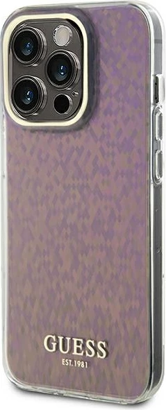 Mbështjellës Guess GUHCP15XHDECMP për iPhone 15 Pro Max 6.7", hardcase, efekt pasqyre, rozë