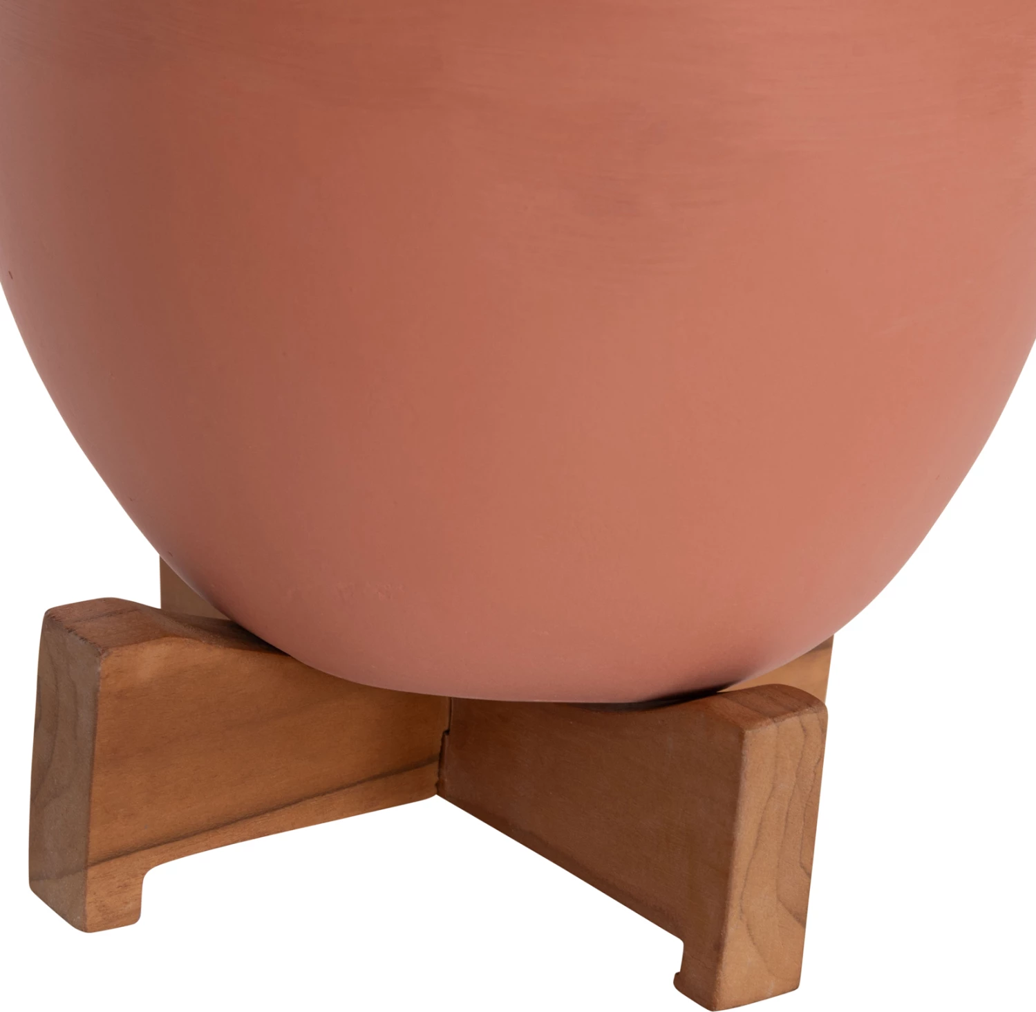 Set dy vazo për brenda, terrakotë, ngjyrë e bardhë & terrakotë, me bazë druri teak, SEON FH4686.08