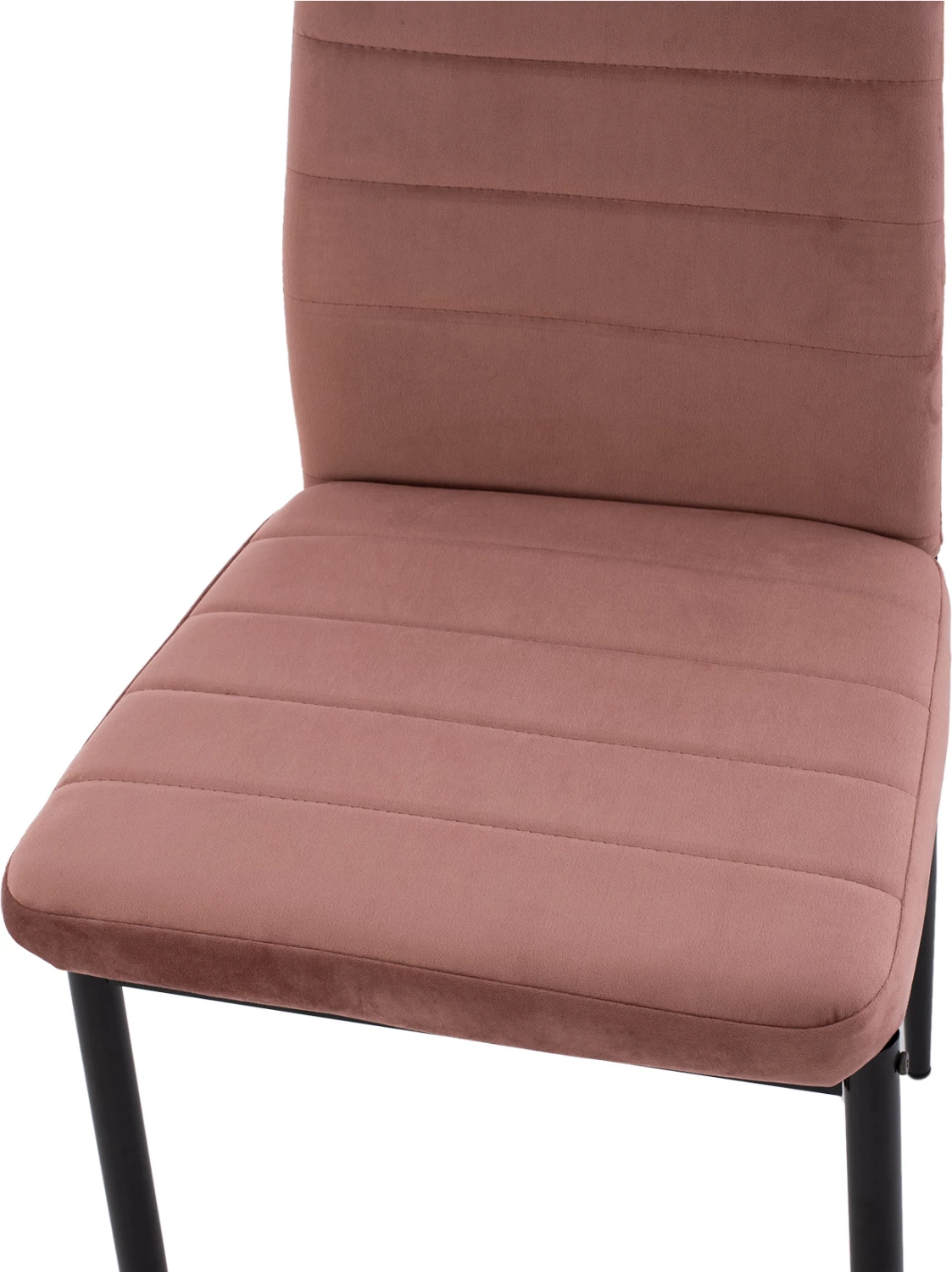 Karrige metalike FH0037.32, kadife rozë e zbehtë, me kornizë metalike, set prej 4 copash