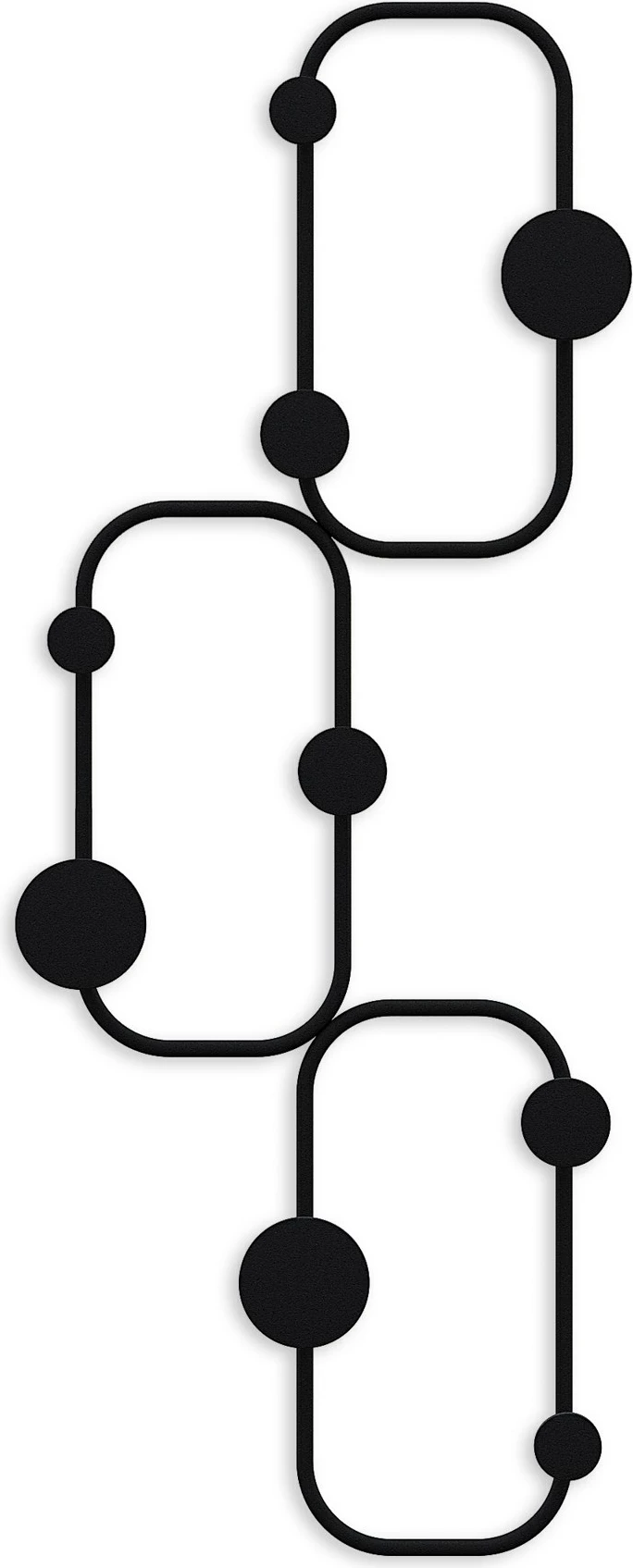 Varëse muri metalike Wallity, model hardhucë, ngjyrë e zezë, 28x5x70cm