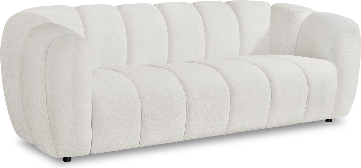 Divan treshe OPALE, material bezhë e çelët, CD3319.02, 230x96x76cm