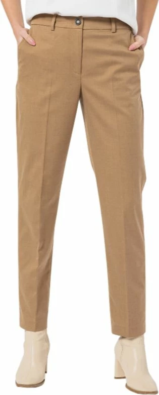 Pantallona Tommy Hilfiger, model Core Suiting, për femra, ngjyrë kafe