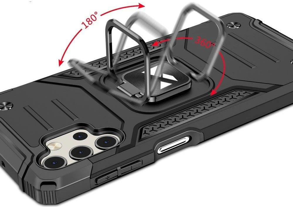 Mbështjellës Wozinsky Ring Armor për Samsung Galaxy A73, me mbajtëse magnetike, i zi