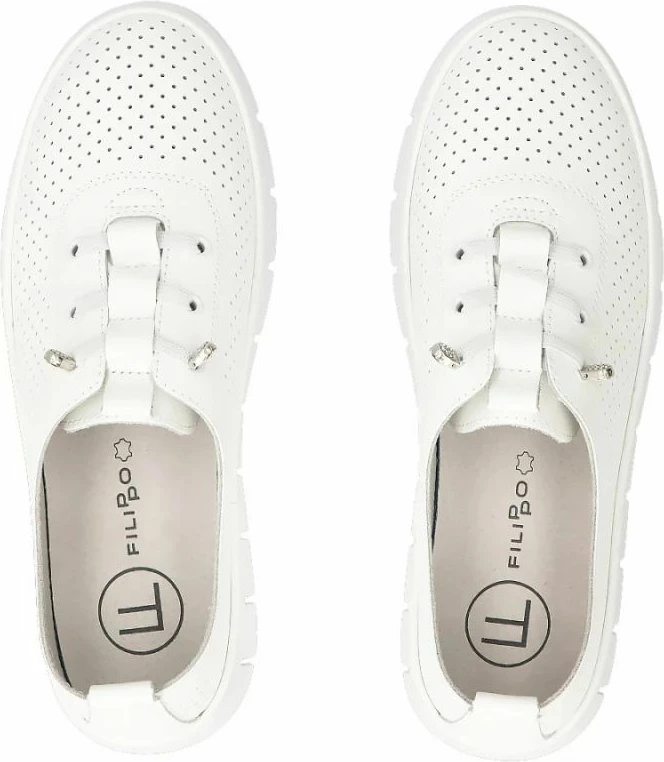 Këpucë lëkure për femra Filippo DP7671, të bardha