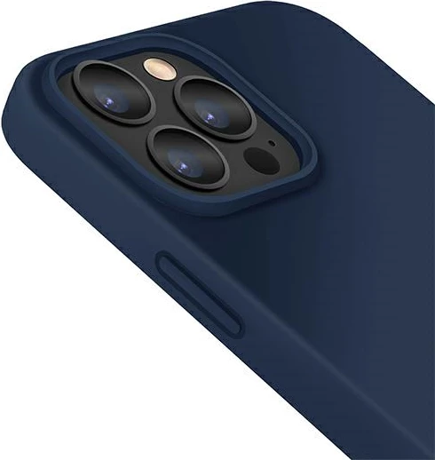 Mbështjellës UNIQ Lino për iPhone 13 Pro Max, silikon, blu