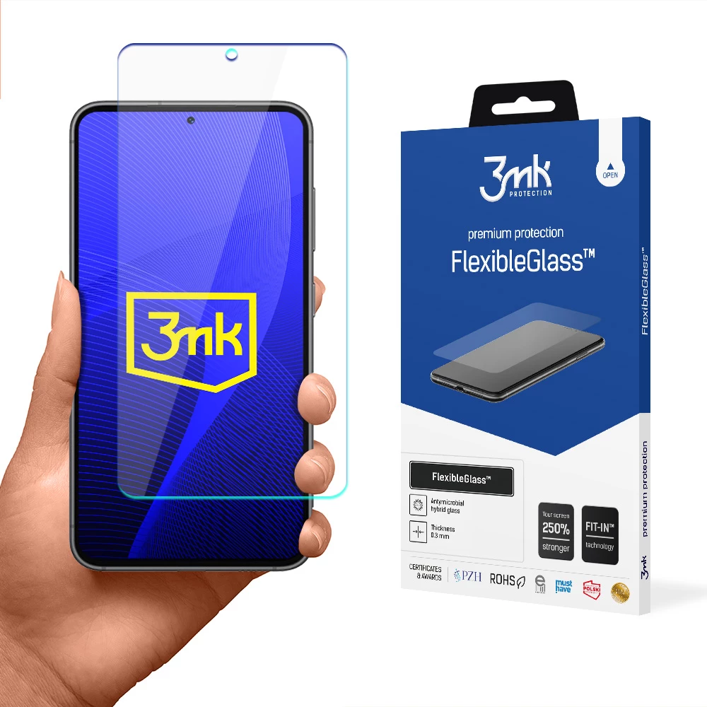Mbrojtëse ekrani 3mk FlexibleGlass për Samsung Galaxy S23, ultra e hollë, antibakteriale