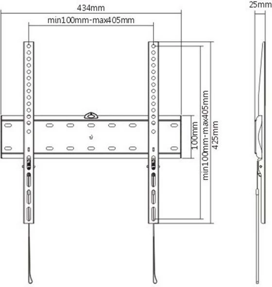 Mbajtëse muri për TV Gembird WM-55F-02, 32-55 inç, 40 kg, e zezë