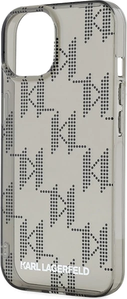 Mbështjellës Karl Lagerfeld IML Mono KL Pattern & Cord për iPhone 15/14/13, i zi