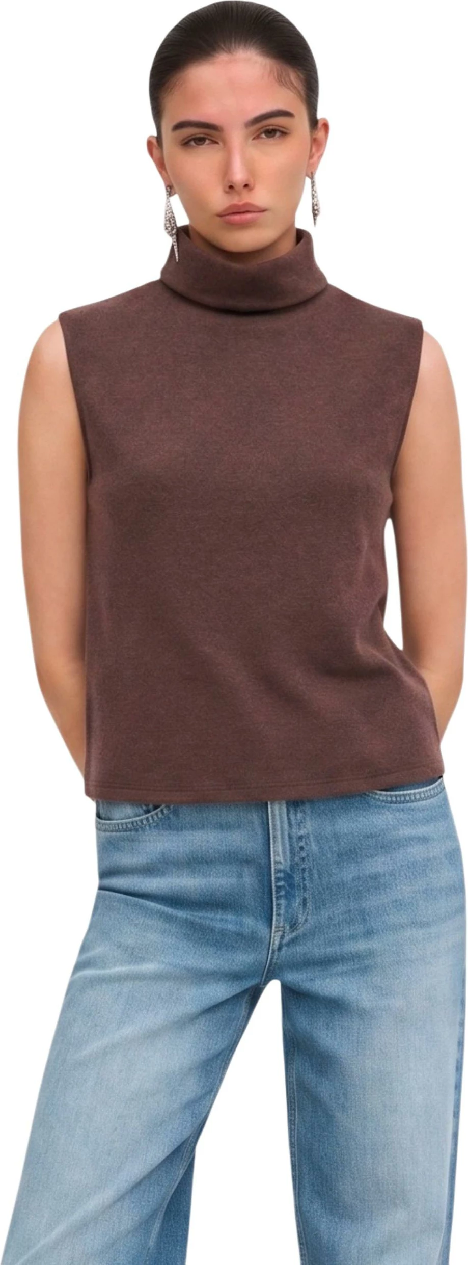 Maicë golf pa mëngë Jacqueline de Yong JDYHERO LIFE 15380199, për femra, kafe [Madhësia: M]