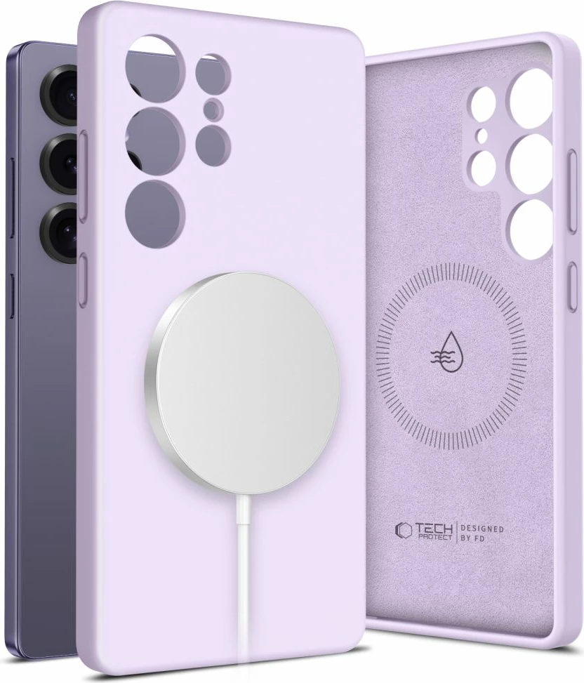 Mbështjellës Tech-Protect Liquid Silicone MagSafe për Samsung Galaxy S25+, Violet