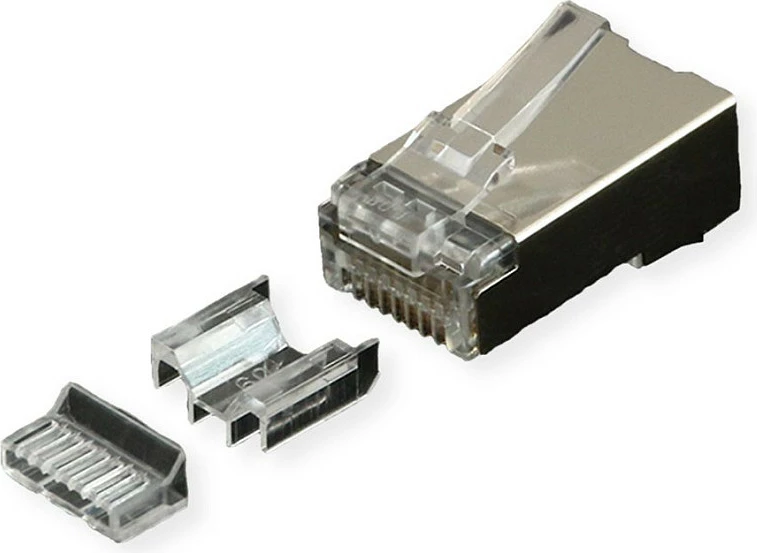 Konektor RJ-45 ROLINE 21.17.3099, Cat6a, i ekranizuar, 10 copë, argjendtë