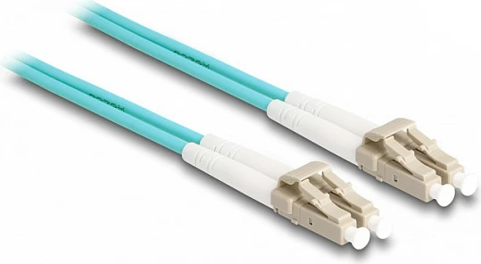 Kabllo fiber optike DeLOCK LC-LC Duplex OM3 2m, e blinduar metal, aqua
