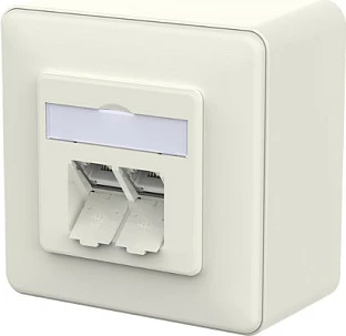 Prizë rrjeti METZ CONNECT 130D380002-I, 2x RJ-45, PoE 90W, e bardhë