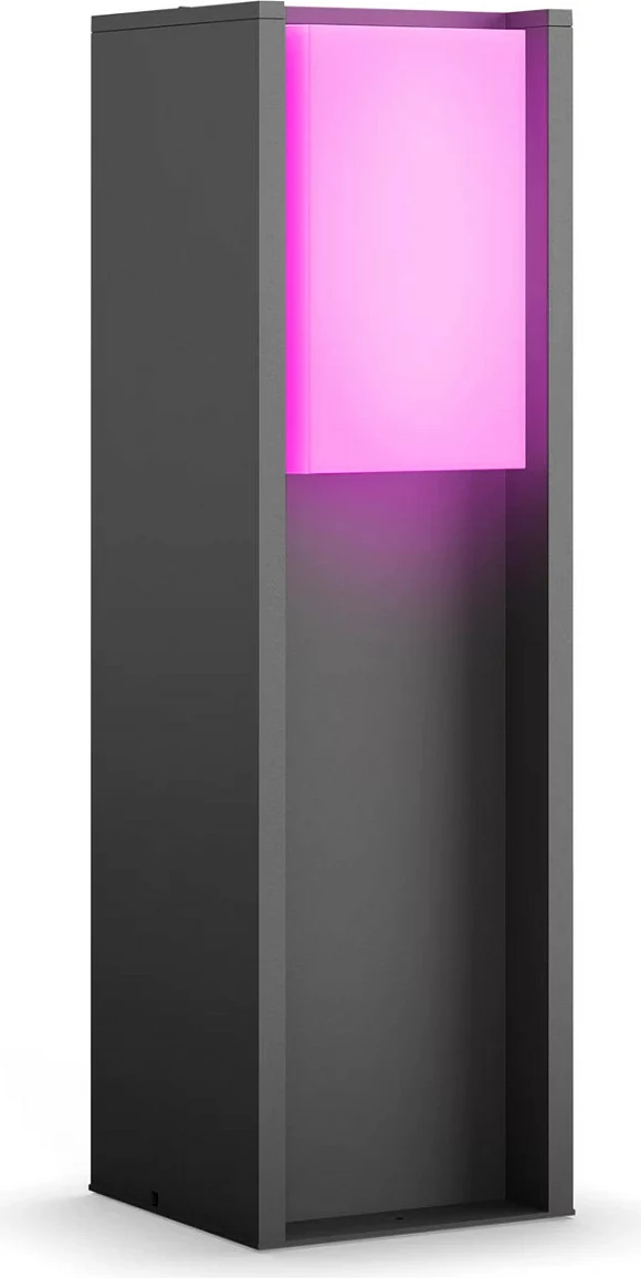 Lampë kopshti Philips Hue Turaco, E27, Zigbee/Bluetooth, IP44, dritë me ngjyra, antracit