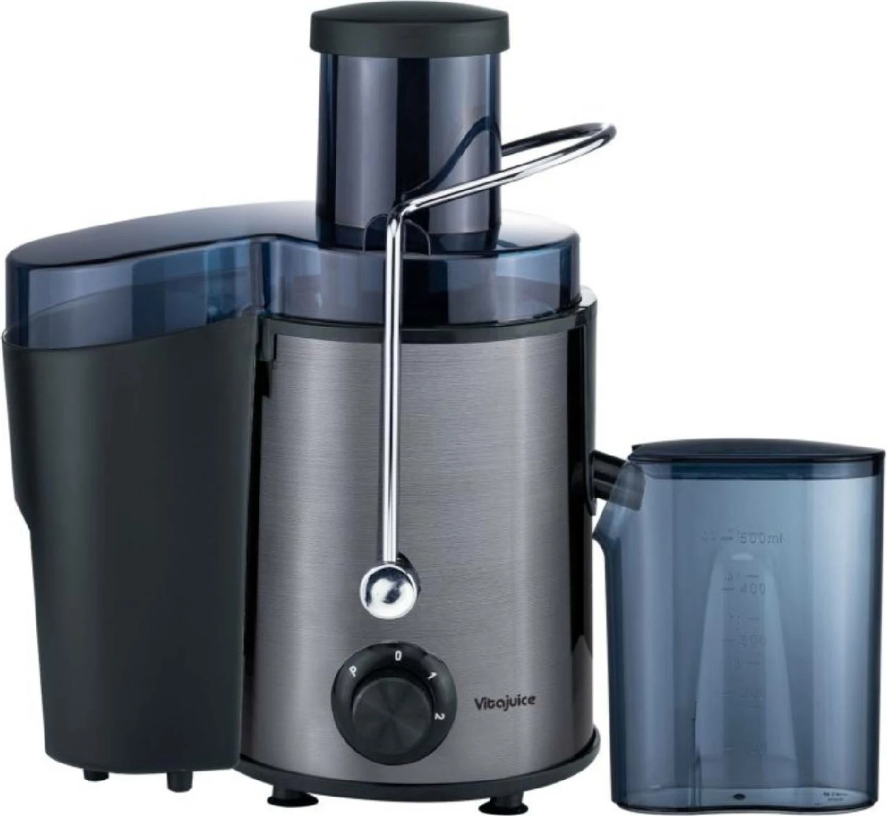 Shtrydhëse frutash Elit Vitajuice 400B, 400-450 W, 2 shpejtësi, 800 ml/1500 ml, inox/zi