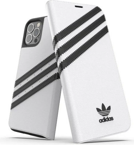 Mbështjellës Adidas OR Booklet Case PU për iPhone 12/12 Pro 6.1", bardhë dhe zi