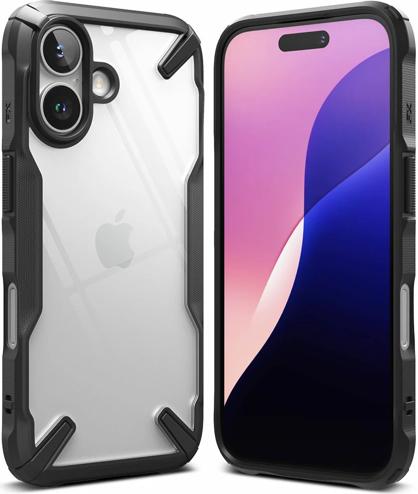 Mbështjellës Ringke Fusion X për iPhone 16, i zi