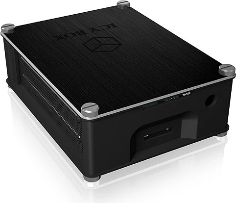 Kasë ICY BOX IB-RP110 për Raspberry Pi 4 Model B, alumin/plastik, e zezë