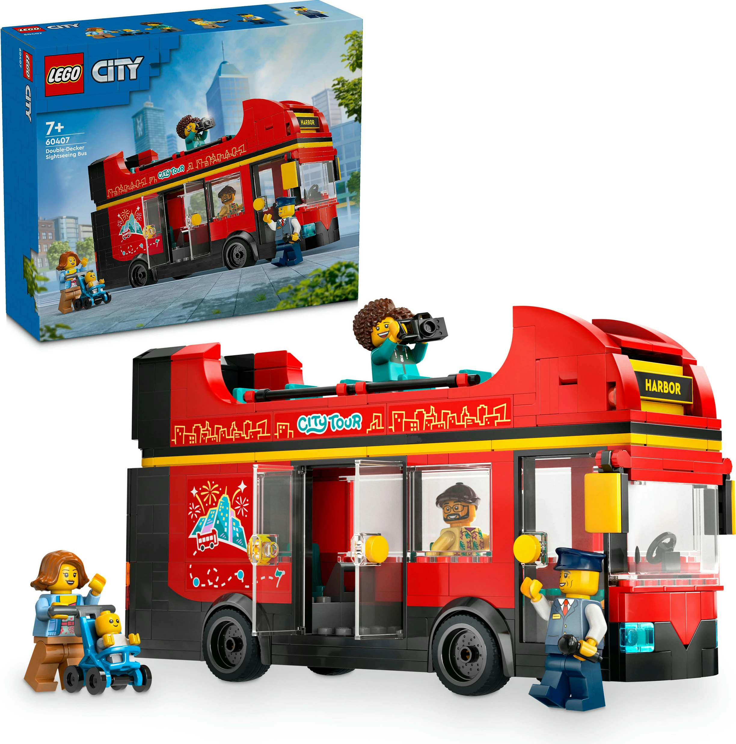 Set ndërtimi LEGO City autobus dy-katësh sightseeing 384 pjesë, multingjyrësh