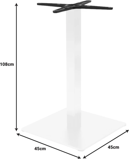 Bazë për tavolinë bar Stofan metalike e bardhë 45x45x108cm