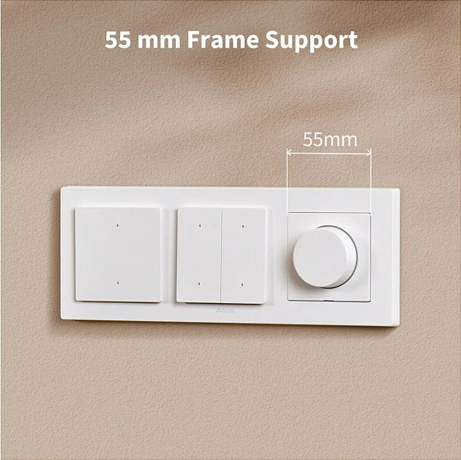 Ndërprerës drite smart (dimmer) Aqara H2 EU, rrotullues, Zigbee/Thread, BLE, 86x86 mm, gri